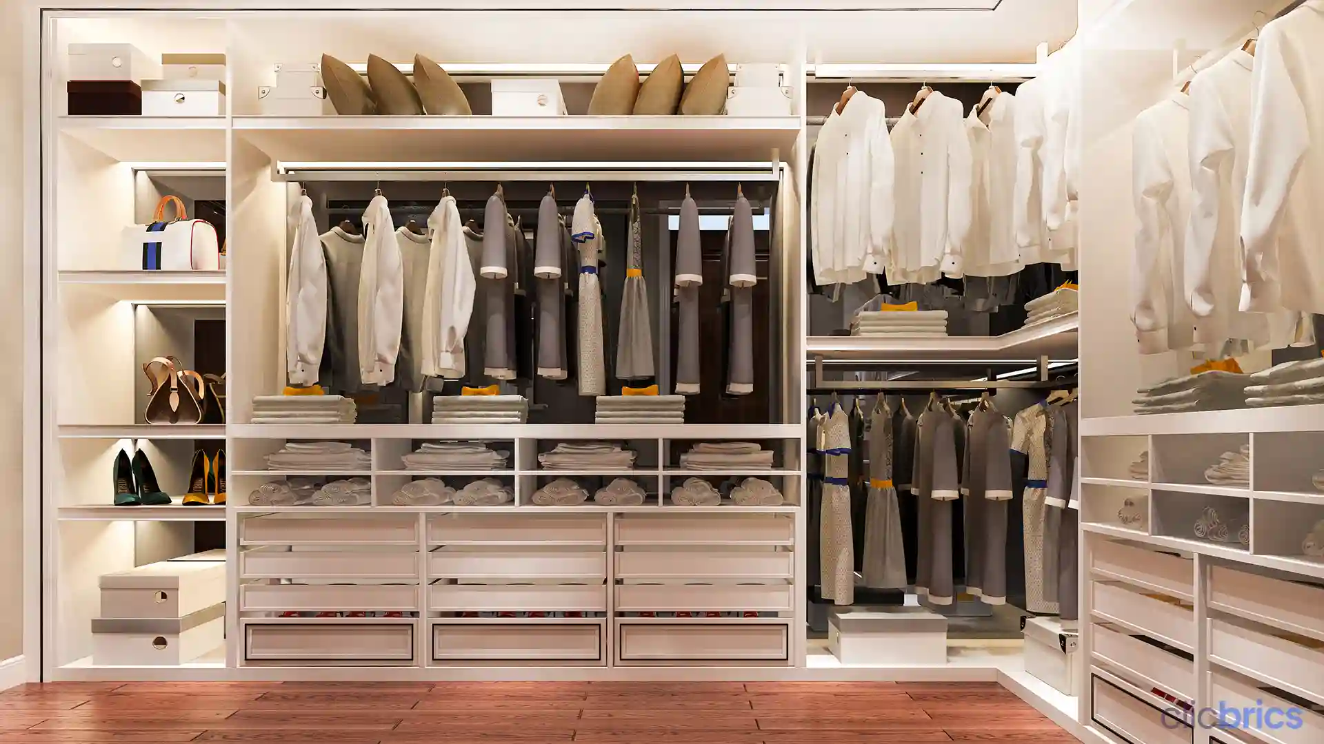  1680600454511 Dressing Room Design With Open Shelves.webp